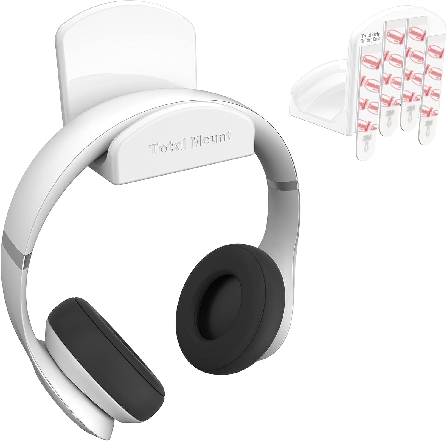 Headset and Headphone Stand – Holder Won’T Damage Your Wall with Screws or Permanent Adhesive (Premium White Hanger – One Pack)