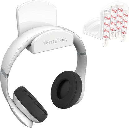 Headset and Headphone Stand – Holder Won’T Damage Your Wall with Screws or Permanent Adhesive (Premium White Hanger – One Pack)